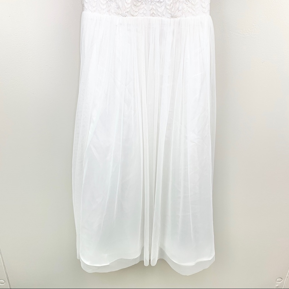 Adrianna Papell Beaded Floral Dress White Size 10 - Picture 6 of 14
